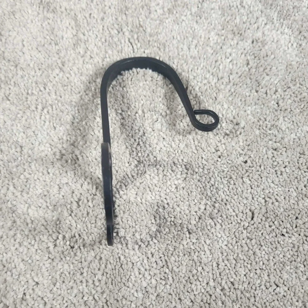 Heart Wall Hooks Black Wrought Iron Hand Forged Rustic Farmhouse Set of 4